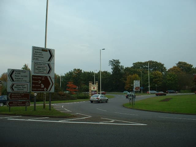 Wellington Roundabout on the A325, western edge of Aldershot town centre